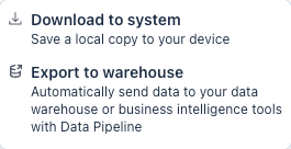 Stripe’s export menu with Download to system as the first option.